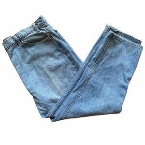 Vintage Levi's 540 Leather Tab USA Light Wash Denim Workwear Jeans 46X30